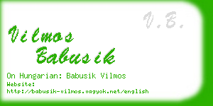 vilmos babusik business card